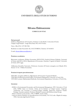 Curriculum Vitae - CampusNet - Universit&agrave; degli Studi di Torino