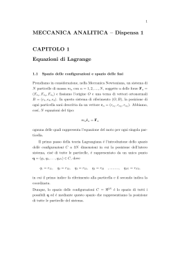 MECCANICA ANALITICA – Dispensa 1 CAPITOLO 1 Equazioni di