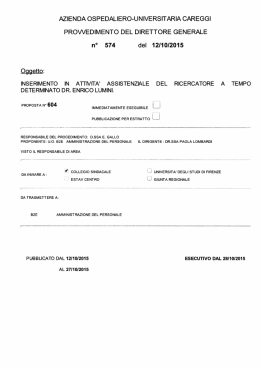 n&deg; 574 del 12/10/2015 - Azienda Ospedaliera Careggi