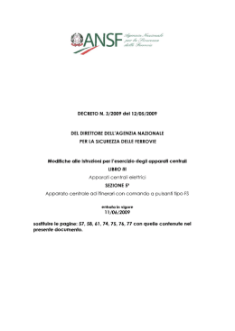 DECRETO N. 3/2009 del 12/05/2009 DEL DIRETTORE DELL