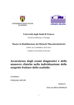 Accuratezza degli esami diagnostici e delle manovre cliniche nella