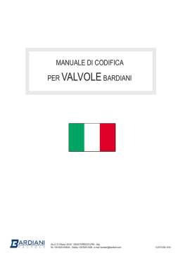 manuale di codifica per valvolebardiani