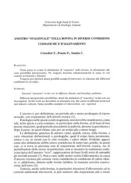 Anestro "stagionale" - Società Italiana di Buiatria