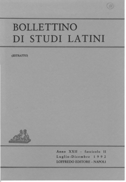 Bollettino di Studi Latini», 22 (1992), pp. 317-324.