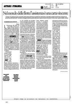 Nel mondo delle ﬂotte l`assistenza e una carta