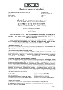 bollettino d`uso e manutenzione gloria