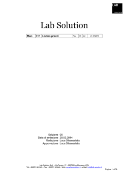 Lista analisi tessili e ambientali