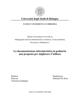 La documentazione infermieristica in pediatria - tesi - Area-c54