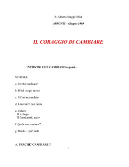IL CORAGGIO DI CAMBIARE