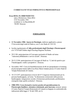 curriculum vitae formativo e professionale