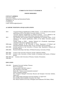 CURRICULUM VITAE ET STUDIORUM SIMONE
