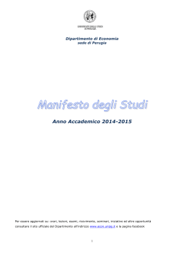 Anno Accademico 2014-2015 - Economia