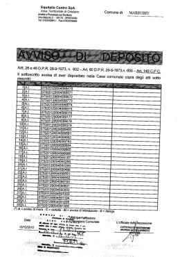 Equitalia Centro SpA _ Area Terrii`oﬁale di Oristano Comune di