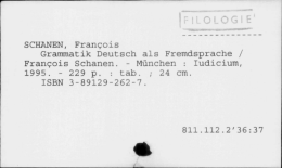 SCHANEN, Francois Grammatik Deutsch als Fremdsprache