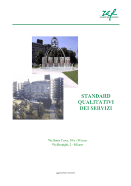 STANDARD QUALITATIVI DEI SERVIZI