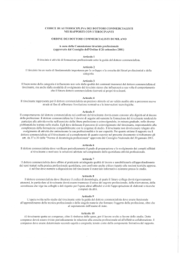 Codice di autodisciplina dei Dottori Commercialisti nei rapporti con i