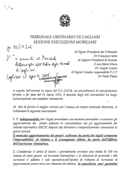 Tribunale di Cagliari - Ordine degli Avvocati di Cagliari