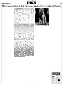 Sﬁda tra giovani talenti della lirica. Aspettando &laquo;Cenerentola&raquo; allo