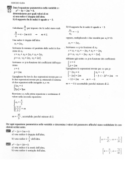 E Data l`equazione parametrica nella variabile x: