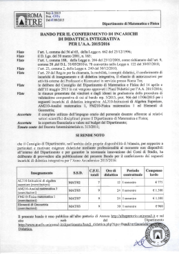 bando rep. 7/2015 - Dipartimento di Matematica e Fisica