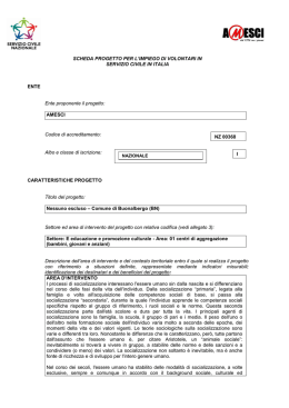 SCHEDA PROGETTO PER L`IMPIEGO DI VOLONTARI IN