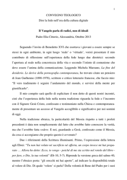 Testo scritto di Elia Citterio - Servizio per la Catechesi