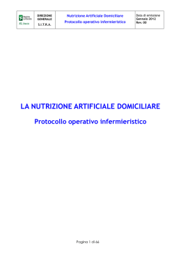 Nutrizione Artificiale Domiciliare