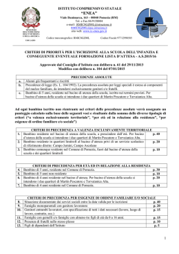 criteri precedenza infanzia
