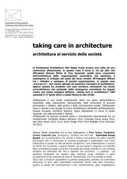 taking care in architecture architettura al servizio della società