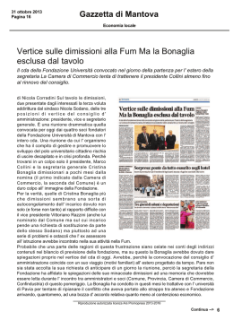 Vertice sulle dimissioni alla Fum Ma la Bonaglia esclusa dal tavolo