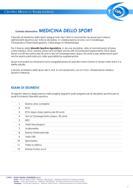 MEDICINA DELLO SPORT e IDONEITA` SPORTIVA