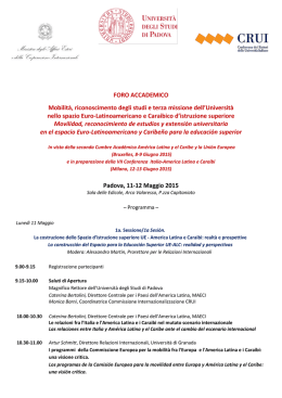 Programma - Universit&agrave; degli Studi di Padova