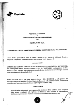 Convenzione: Equitalia - Protocollo d`intesa.
