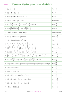Equazioni di primo grado numeriche intere