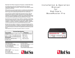 Installation & Operation Manual for Red Sea`s WaveMaster Pro