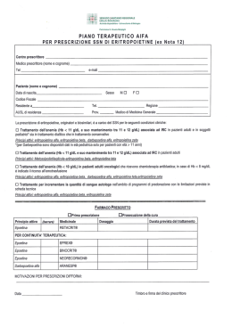 Eritropoietine (ex nota 12) - Policlinico S.Orsola