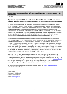 Le certificat de capacit&eacute; est d&eacute;sormais obligatoire pour le transport