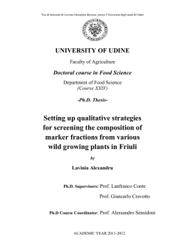 Setting up qualitative strategies for screening the composition of