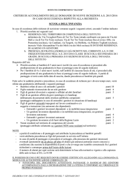 Criteri di accoglimento delle domande di nuove iscrizioni a. s. 2014
