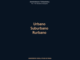 Urbano, suburbano, rurbano - Universit&agrave; degli studi di Pavia