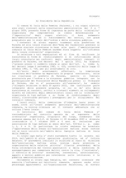 scioglimento consiglio comunale di isola delle femmine proposta del