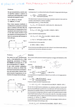 esercizi trasformazioni termodinamiche