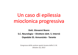 Un caso di epilessia mioclonica progressiva