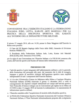 CONVENZIONE TRA L`ESERCITO ITALIANO E LA