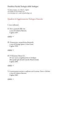 Scheda dei volumi - Pontificia Facolt&agrave; Teologica della Sardegna