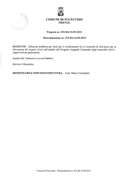 Determinazione approvazione graduatoria