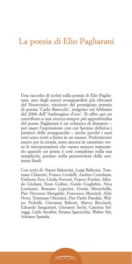 La poesia di Elio Pagliarani