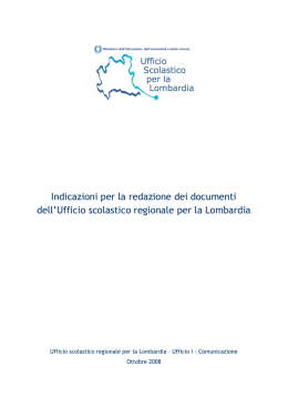 Indicazioni per la redazione dei documenti dell`Ufficio scolastico