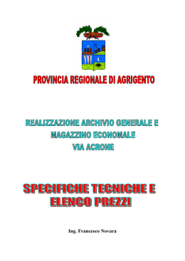 Progetto tecnico - Provincia di Agrigento
