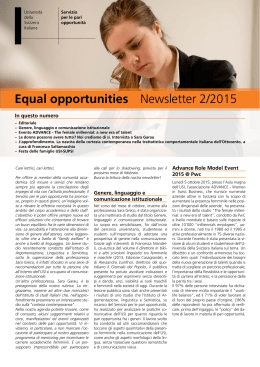 Equal opportunities Newsletter 2/2015